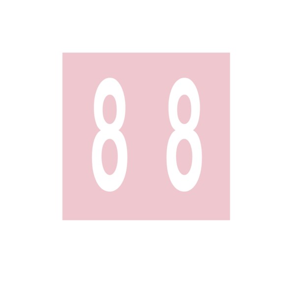Ames - Filing Labels - Large - Number 8 1-7/8" x 1-7/8" Pink